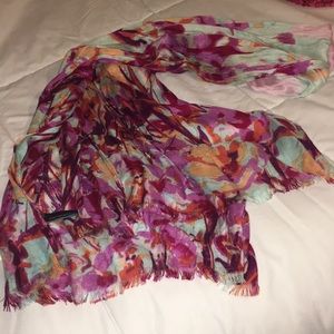 Watercolor floral scarf